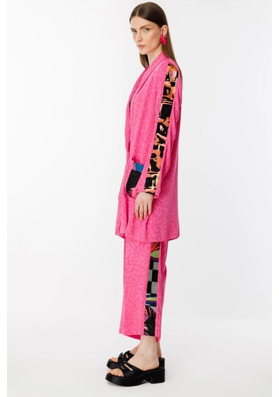 Ghisa Jakar Kumaş Leopar Desenli Pembe Takım 25ygstkm3068 Pembe