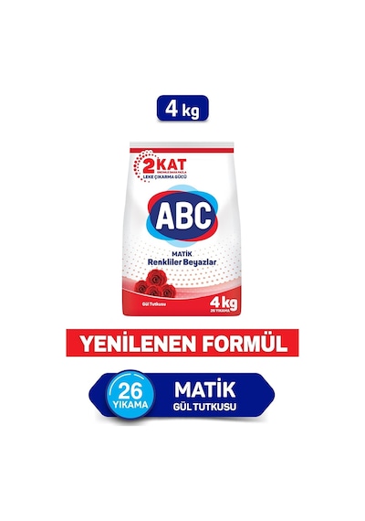 ABC Matik Gül Tutkusu Toz Çamaşır Deterjanı 26 Yıkama 4 KG