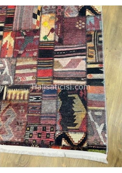 Salerno Çamaşır Makinesinde Yıkanabilir Kilim Halı Hs1038 Çok Renkli