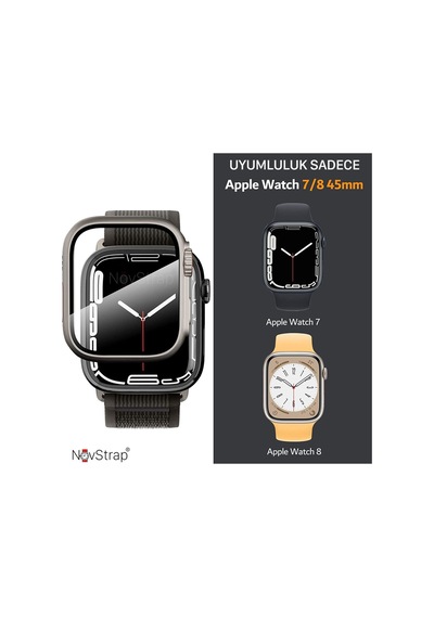 Watch Seri 8 7 45mm Uyumlu Watch Ultra Dönüştürücü Kasa Ve Ekran Koruyucu