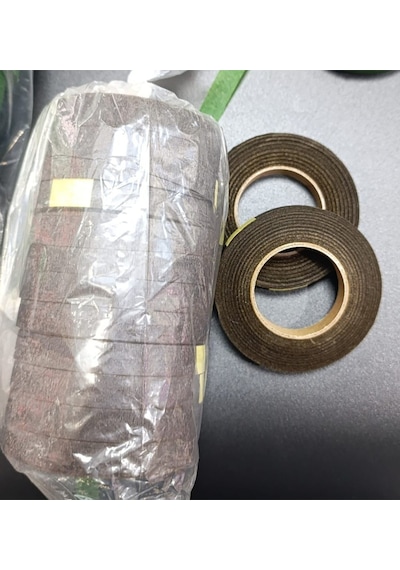 Kahverengi Çiçek Bandı 1 Paket 12 Adet, Şönil Çiçek Sarma, Hobi ,buket Yapım, Dıy
