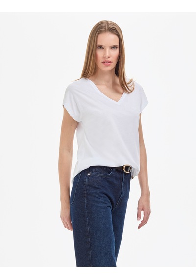 Pierre Cardin Kadın Beyaz Tişört Basic 50325454-vr013