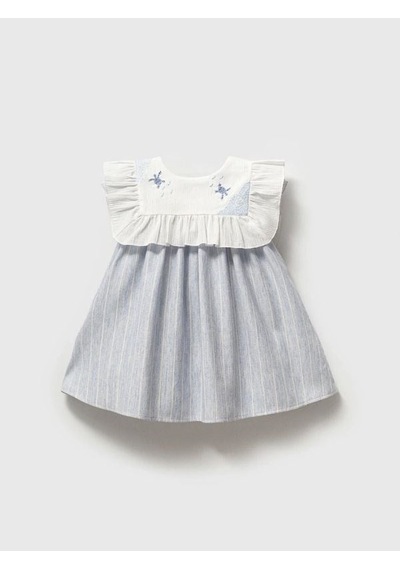 Zekids Kız Bebek Kaplumbağa İşlemeli Elbise-17282 Çok Renkli