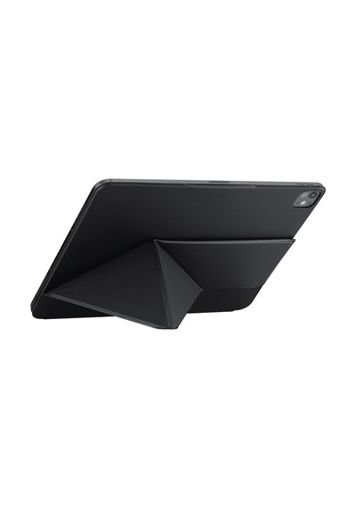 İpad Pro 13 2024 Uyumlu Pitaka Folio 3 Kalem Bölmeli Standlı Kılıf Siyah Kapaklı Kılıf