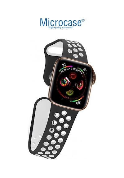 Apple Uyumlu  Watch 8 45 MM için Delikli Silikon Kordon Kayış - KY41