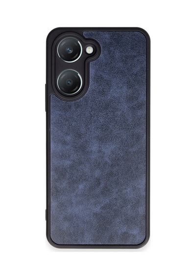 Vivo Y18 Uyumlu Kılıf Aras Deri Kapak - Lacivert