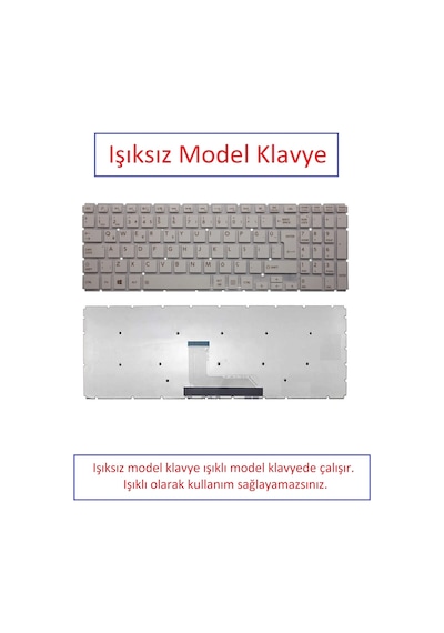 Beyaz-ışıksız, Notebook Klavye - Toshiba Satellite L50-b-1ng Muadili İle Uyumlu