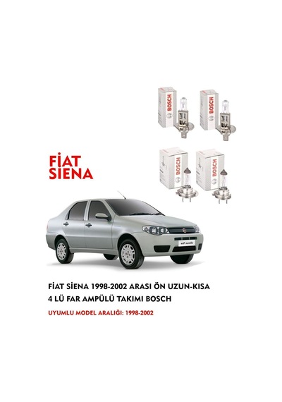 Fiat Siena 2001 Model Ön Uzun-kısa 4 Lü Far Ampülü Takımı
