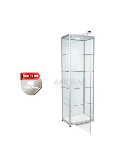 Kurulu Teslimat- 30x50x175,camlı Dolap, Camlı Vitrin, Teşhir Kole