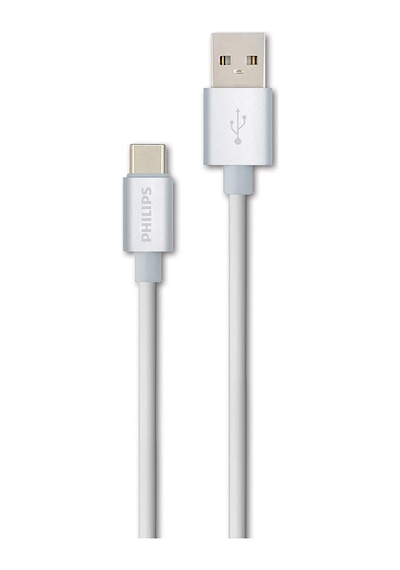Philips Uyumlu 3A 60W UsbA to Type-C Hızlı Şarj ve Data Kablosu Beyaz