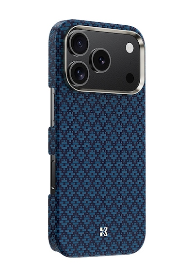 Apple Uyumlu iPhone 17 Pro Max Kılıfm-safe Şarj Özellikli Benks Armorair Armorgrid Serisi Kevlar Mavi Mavi