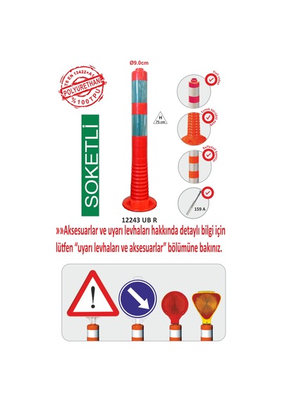 12243 Ub R Evelux Şerit Ayırıcı Esnek Delinatör Soketli