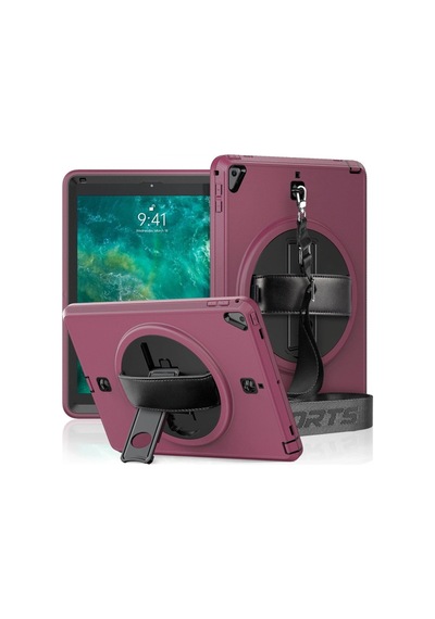 Apple iPad 5 Air 9.7 Kılıf Strap-c Otterbox Tablet Kapak - Mürdüm İtdark35150