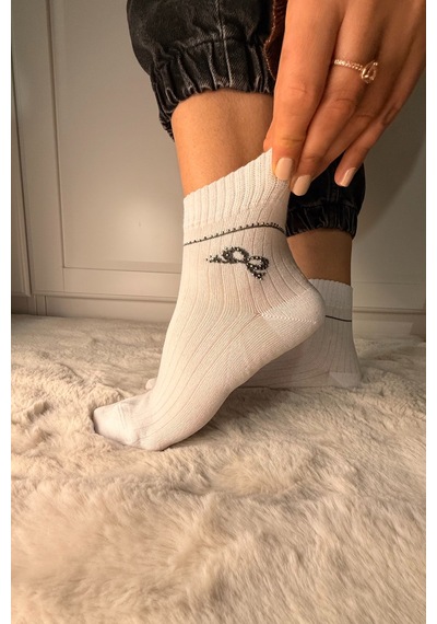 Ozzy Socks 3 Çift Kadın Taş Detaylı Dikişsiz & Takviyeli Patik Çorap Gri