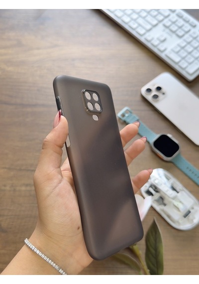 Redmi Note 9 Uyumlu Süper İnce Mat Ultra Thin Silikon Kılıf Buzlu Siyah