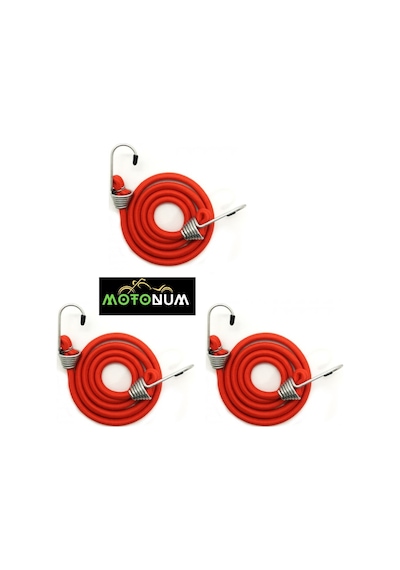 Bagaj Lastiği 1 Metre Kancalı Kırmızı 3 Adet M0147