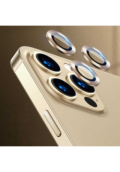 İphone 12 Pro Max Uyumlu Bto Cl-07 Kamera Frm Koruyucu-gold Gold