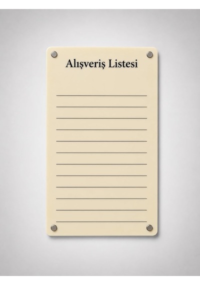 Tr Alışveriş Listesi Yazı Tahtası Buzdolabı Not Panosu Krem Genel