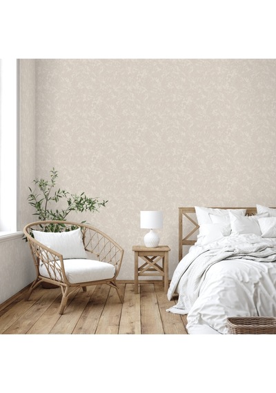 Adawall Muse Koleksiyonu- 25107-1 Krem Sıva Dokulu Duvar Kağıdı 1.06x15.6m, 16.5m²