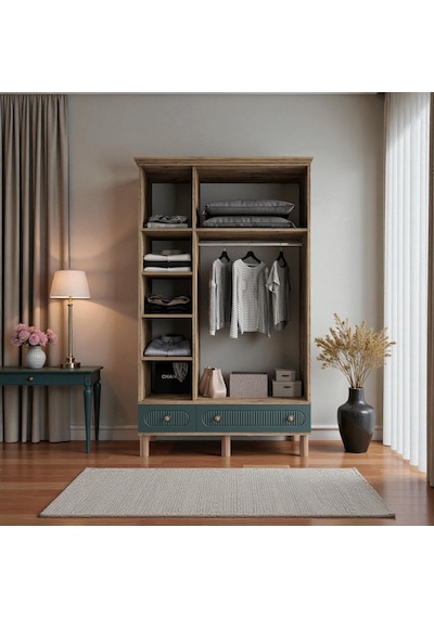 Comiet Sally 3 Kapaklı Aynalı Çekmeceli Mdf Gardırop Yeşil