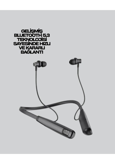 Boyun Askılı Kablosuz Bluetooth Kulaklık Aktif Gürültü Önleme, Lcd E