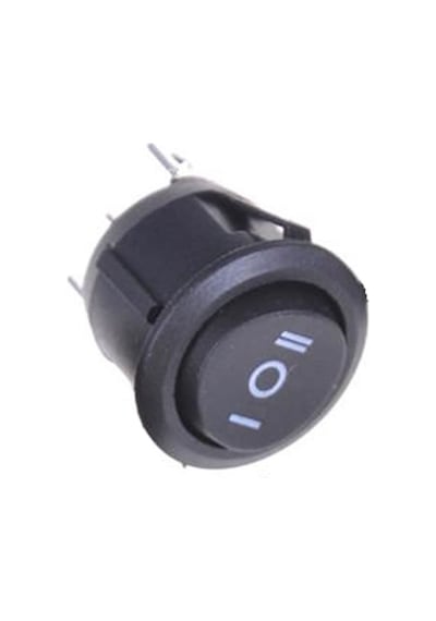 Yuvarlak 3 Pin Anahtar Rocker Switch Mini Buton Siyah 3