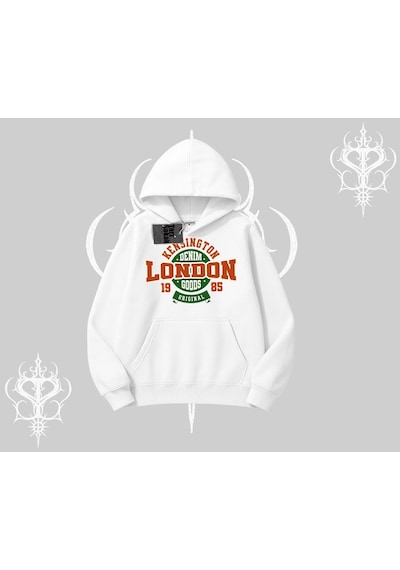 Startmore Kapşonlu Sweatshirt London Denim 1985 Beyaz