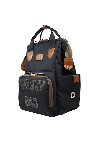Stylo Doce Mommy Bag Anne Bebek Bakım ve Sırt Çantası Siyah Baskılı Siyah