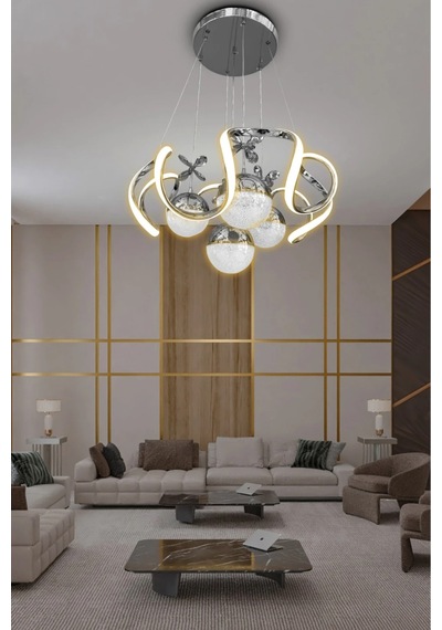 Arya Xl 4 Top Modern Salon - Oturma Odası Avizesi Kumandasız-krom