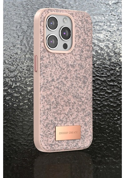 Apple Uyumlu iPhone 15 Bright Simli Kapak Gümüş