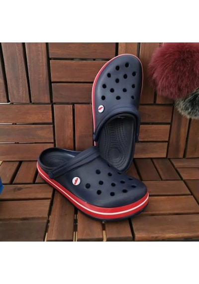 Akınalbella Akınal Bella Unisex Sabo Terlik Hastane Terliği Lacivert-kırmızı Çok Renkli