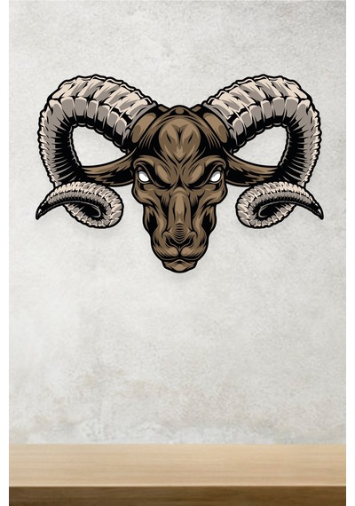 Koç Başı Baskılı Duvar Sticker 60x40 Cm