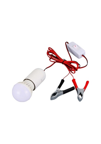 Led Ampul Akü Takviye Kablolu 4 Metre Anahtarlı 5w Tasarruflu Seyyar Aydınlatma Beyaz Işık Pensli 10c 05058435