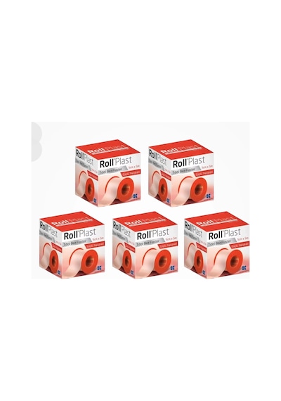 Roll Plast Tıbbi Bez Flaster Çinko Oksitli Kauçuk Yapışkanlı 5cm X 5m - 5 Adet