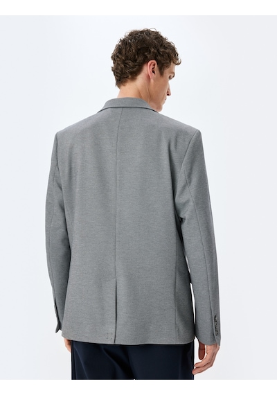 Koton Cep Detaylı Pamuk Karışımlı Mono Yaka Slim Fit Blazer Ceket Gri 5sam50003hk Gri Koton Cep Detaylı Pamuk Karışımlı Mono Yaka Slim Fit Blazer Ceket Gri 5sam50003hk Gri