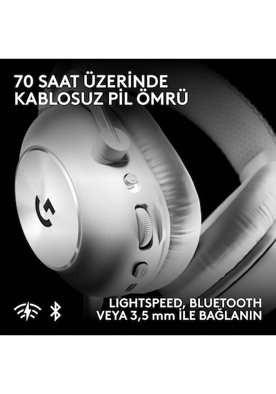 Logitech G Pro X3 Lightspeed Kablosuz Bluetooth Oyuncu Kulaklığı - Beyaz