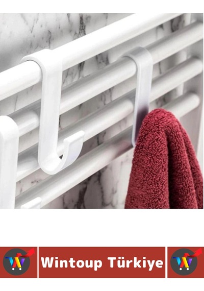 Askı Montajsız Çok Amaçlı Küçük Eşya Havlu Çanta Mutfak Banyo Abs Sert Plastik Kanca Askı 12 Adet