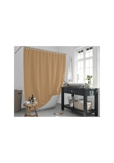 Tropik Home Banyo Perdesi - Tek Kanat Duş Perdesi, Polyester Kumaş Duşakabin Perdesi 180x200 Cm Küvet Perdesi Bej Diğer