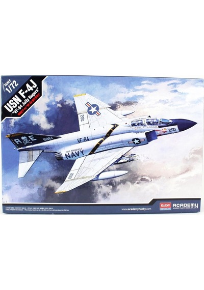 Academy 12529 1/72 Ölçek, Usn F-4j Vf-84 Jolly Rogers Savaş Uçağı, Plastik Model Kiti-49190