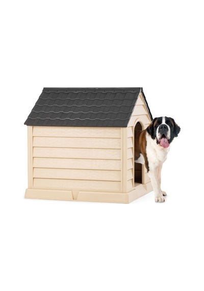 1 Adet Büyük Köpek Kulübesi Plastik Eğimli Çatılı Dog House