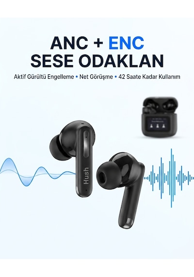 Bezos Snapron Hush Anc + Enc Dokunmatik Ekran Tws Bluetooth Kulak İçi Kulaklık Nıda