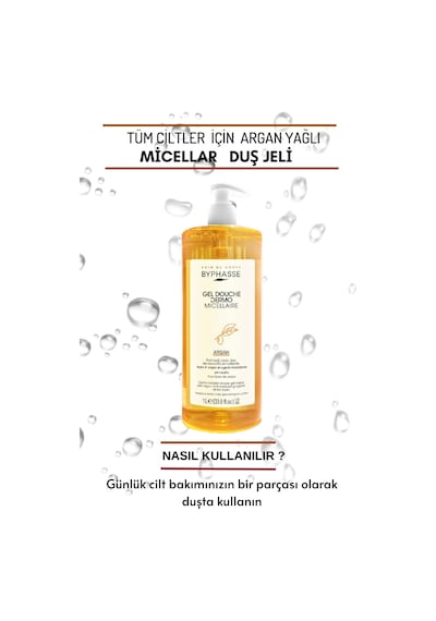 Byphasse Dermo Micellar Argan Oil Duş Jeli Tüm Ciltler İçin 1 L