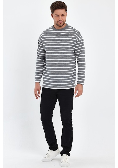 Alexander Gardi Alexandergardı Çizgili Comfort Fit Basic Sweatshirt B23-00158 001
