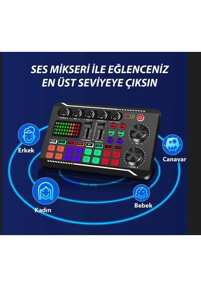 Alfalink Stüdyo Ses Mikseri Şarjlı F998 Bluetooth Dj Canlı Yayın Kondenser Mikrofon Bağlantısı