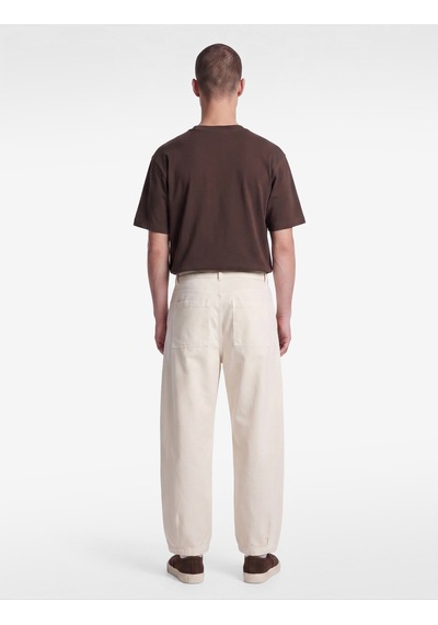 Koton Normal Bel Cepli Rahat Kalıp Gabardin Barrel Fit Pantolon Ekru 7wam40045nw