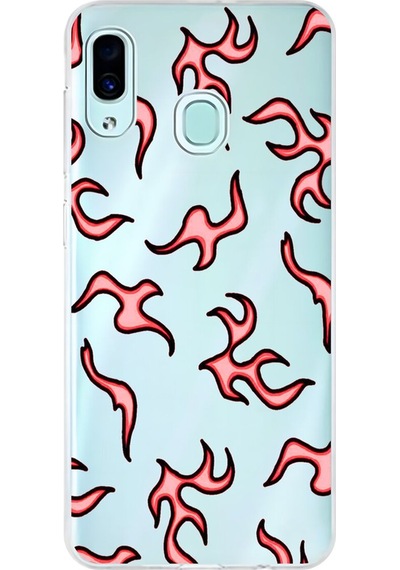 Samsung Galaxy A30 Uyumlu Şeffaf Kılıf Wallpaper 4 Tasarımlı