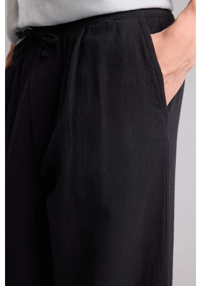Defacto Relax Fıt Elastik Bağcıklı Bel Siyah Pantolon I3017ax26hsbk81 Siyah-bk81