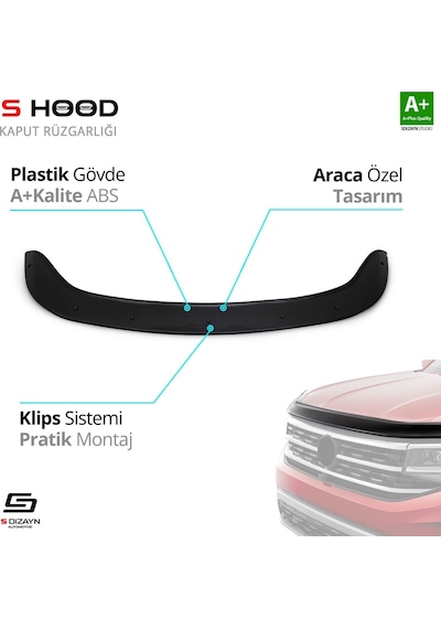 S-dizayn Fiat Egea Abs Plastik Kaput Rüzgarlığı 2015 Üzeri A+kalite
