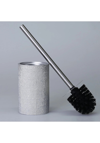 By Selim Linen Gümüş 5 Parça Polyester Banyo Seti Gümüş