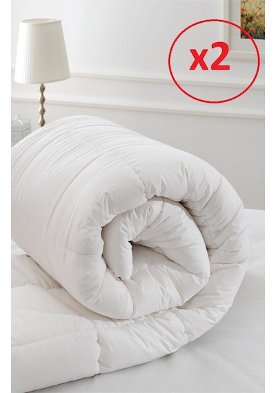 Özdilek 2 Adet Tek Kişilik Silikon Beyaz Yorgan 155x215 Beyaz